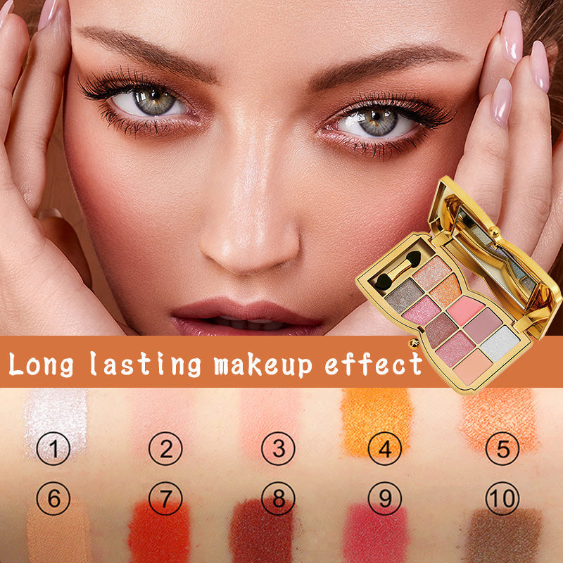 10-Color Glitter Eyeshadow Palette for Eye Makeup