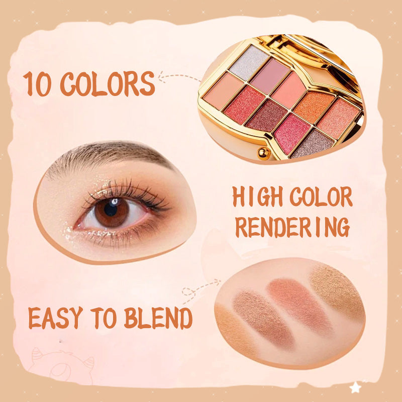 10-Color Glitter Eyeshadow Palette for Eye Makeup