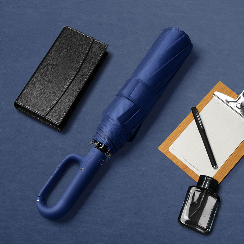 Compact Folding Umbrella with UV Protection for Sun and Rain