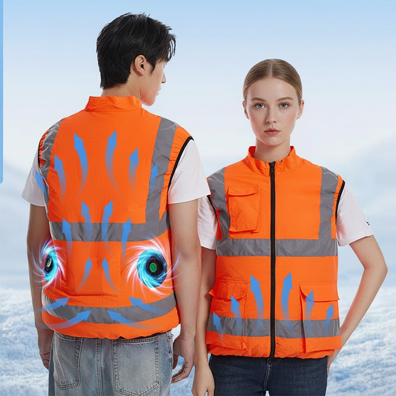 Cooling Vest with Fans and Reflective Strips
