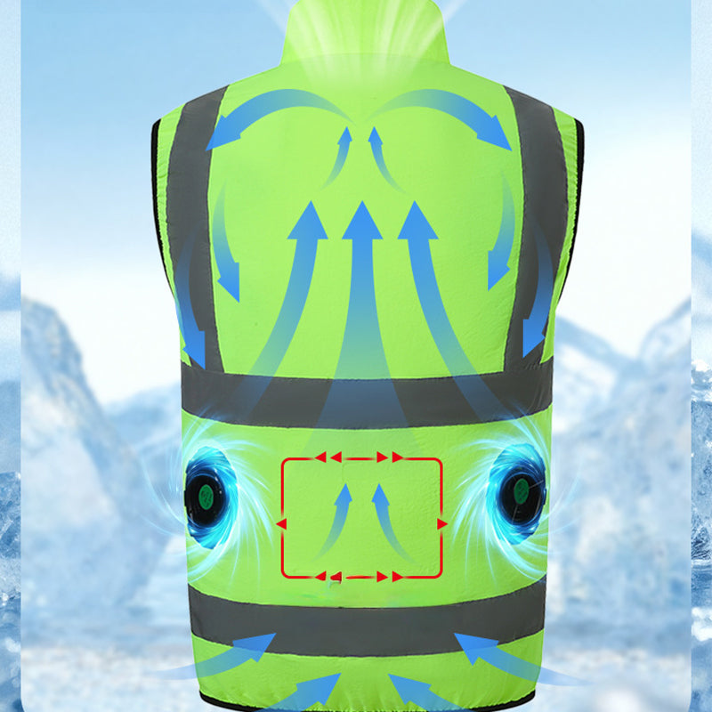 Cooling Vest with Fans and Reflective Strips