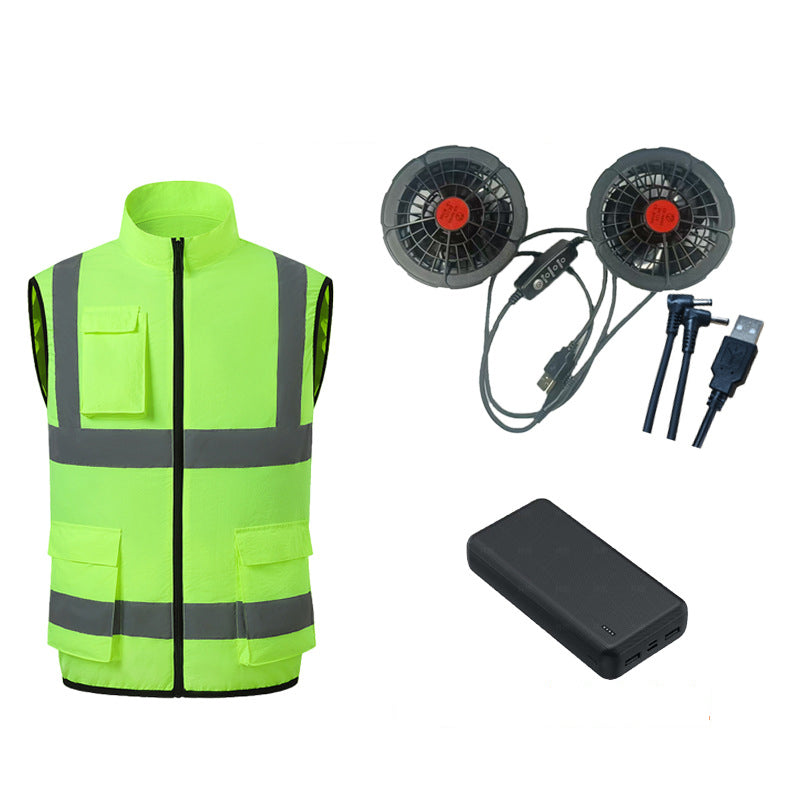 Cooling Vest with Fans and Reflective Strips