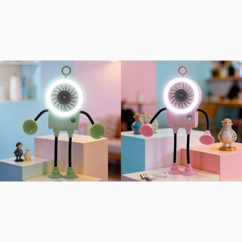 LED Light Robot Table Fan