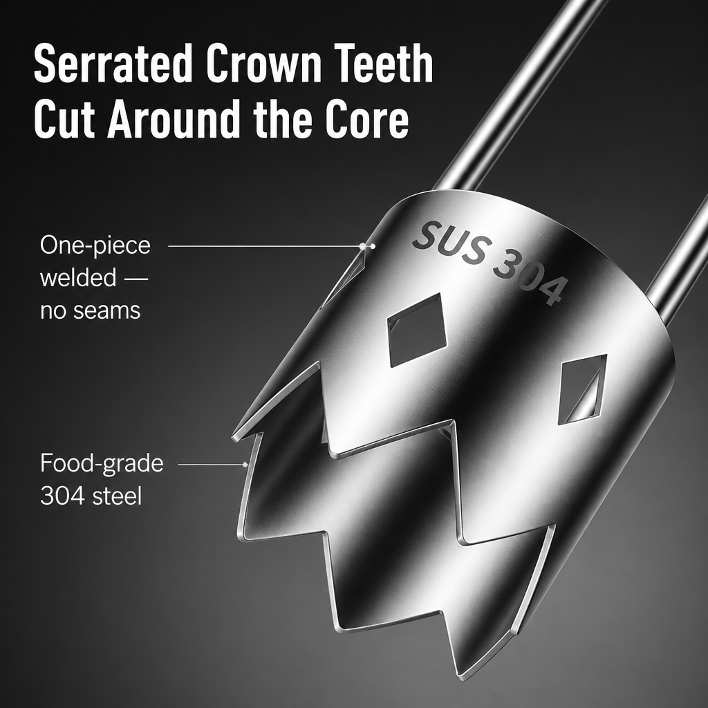 SteelCore — Core Peppers, Apples & Pears in One Twist, Zero Seed Mess