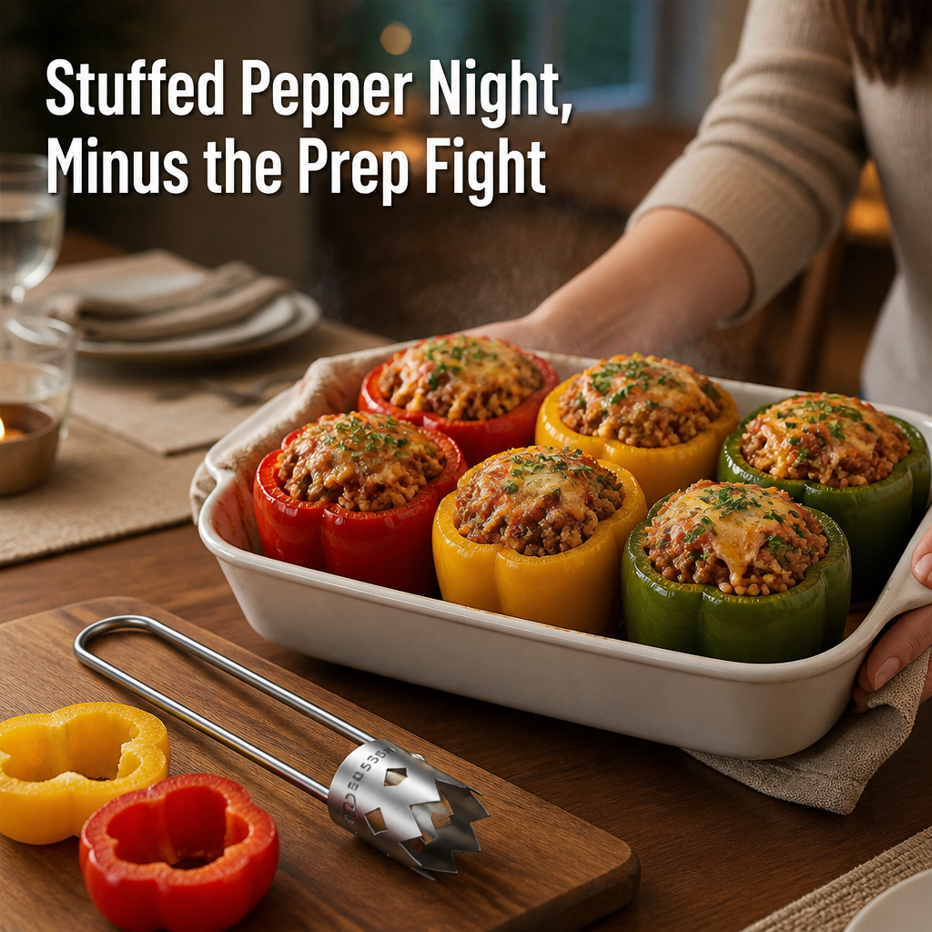 SteelCore — Core Peppers, Apples & Pears in One Twist, Zero Seed Mess