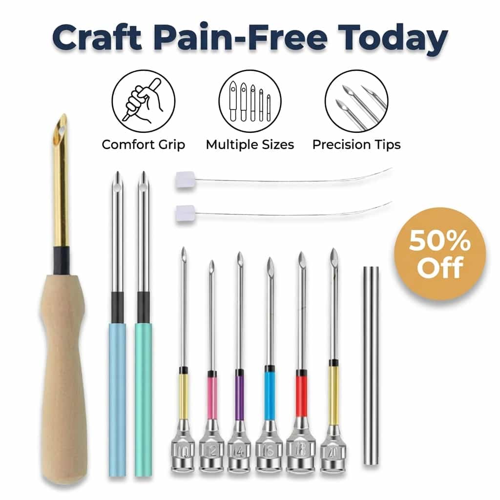 Ergonomic Embroidery Needle for Pain-Free Crafting