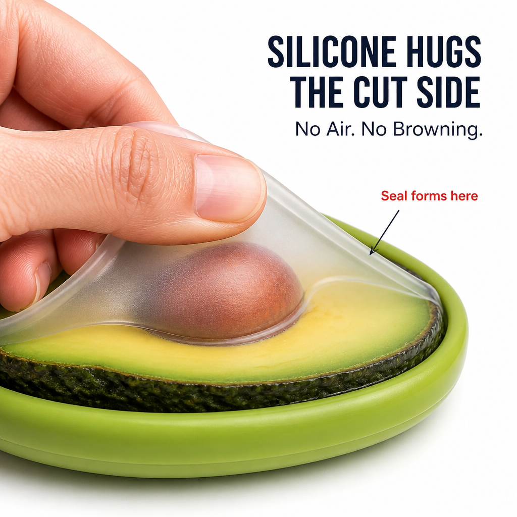 FreshSeal™ — Stop Cut Avocados, Onions and Tomatoes From Browning by Lunch