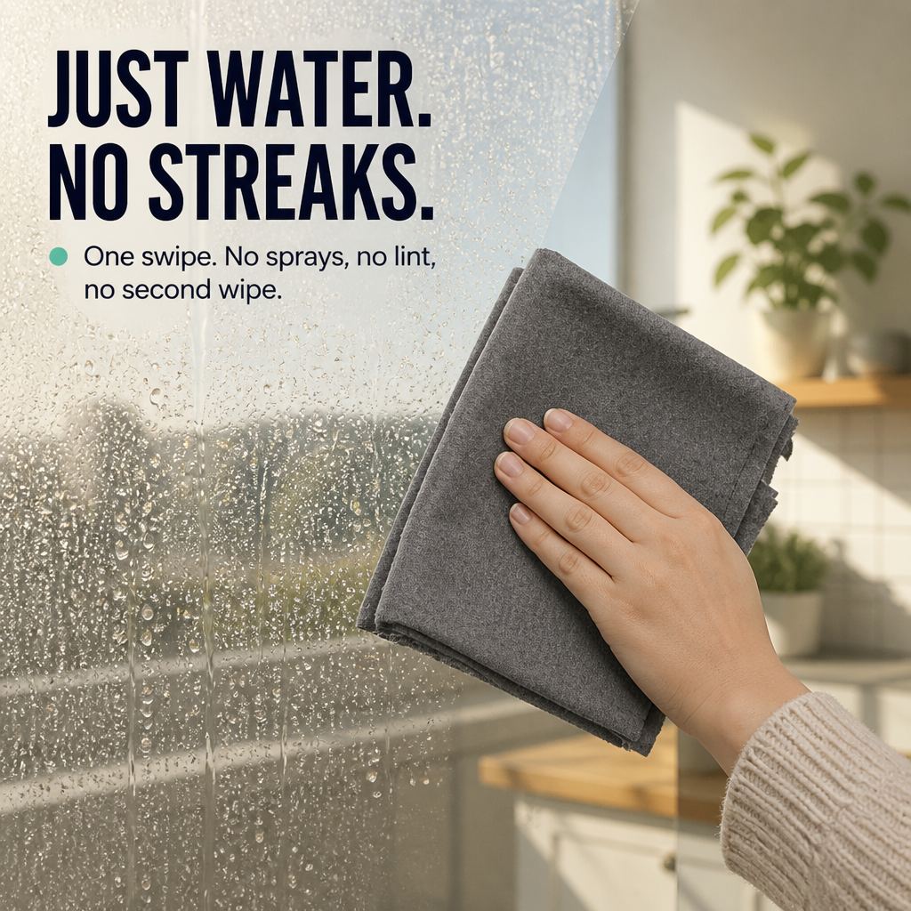 LumaClean™ — Wipe Glass, Mirrors & Car Windows Streak-Free Using Just Water