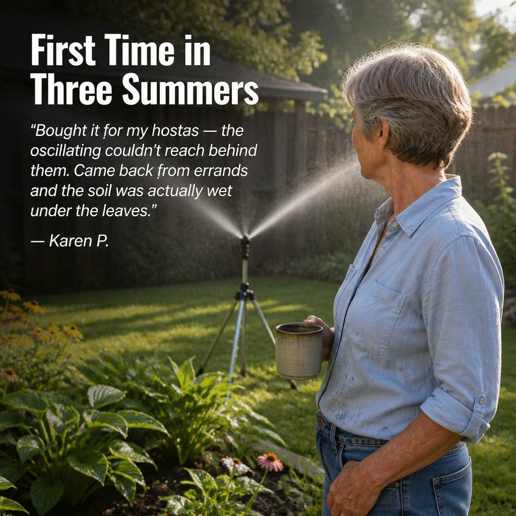 HydraMist™ — Lift Your Sprinkler Above the Plants and Cover Every Corner
