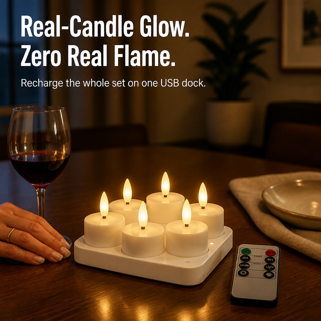 FlareMist™ — Recharge Twelve Real-Looking Flames in One Quick Plug-In