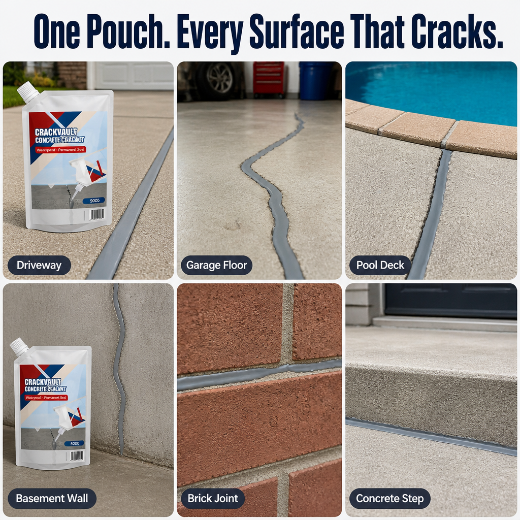 CrackVault — Fill, Seal & Waterproof Concrete Cracks In Under 10 Minutes