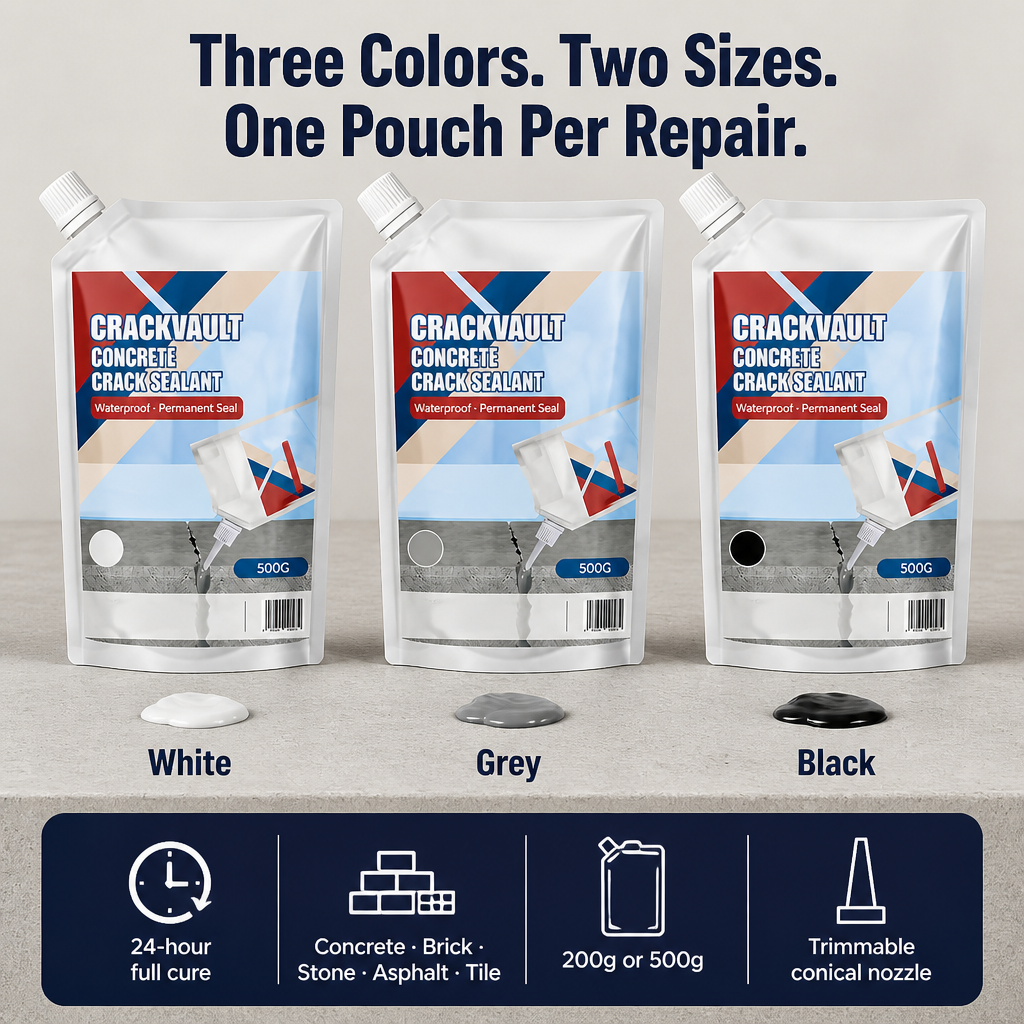 CrackVault — Fill, Seal & Waterproof Concrete Cracks In Under 10 Minutes