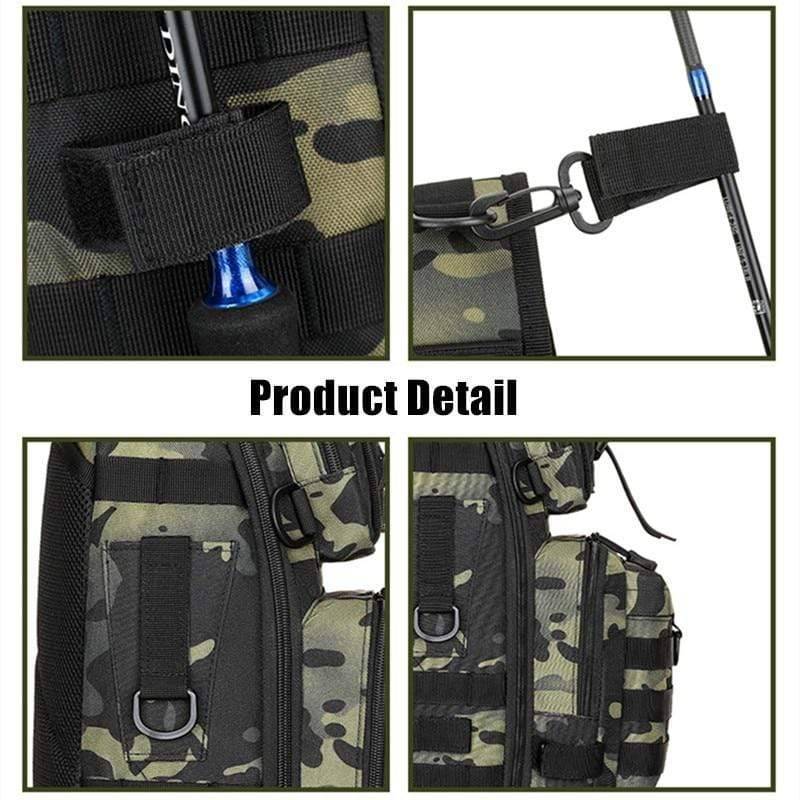 Fishing Tackle Storage Bag with Multiple Pockets for Tactical Use