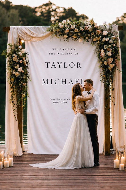 Custom Formal Wedding Welcome Backdrop