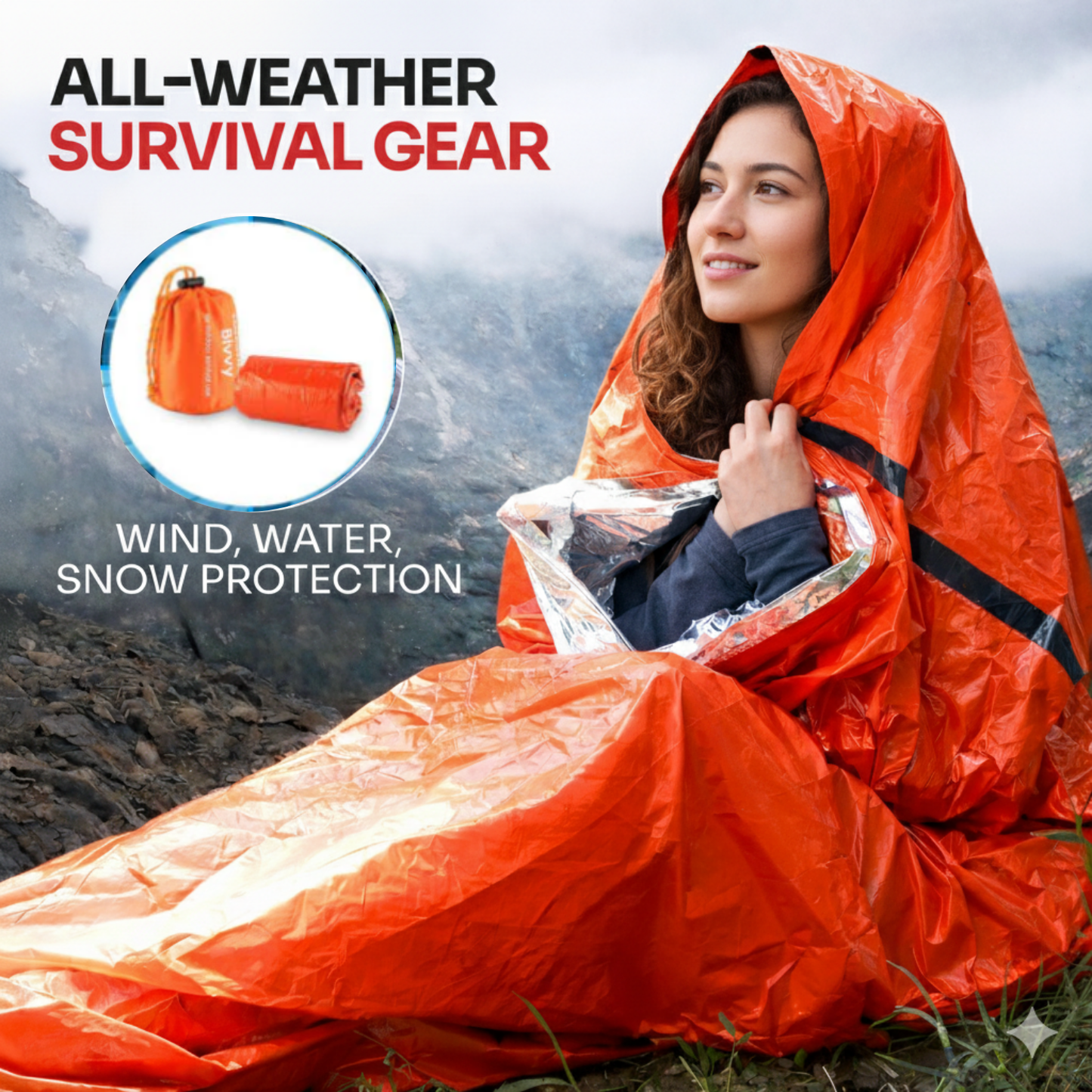 Emergency Sleeping Bag for Survival in Outdoor Conditions