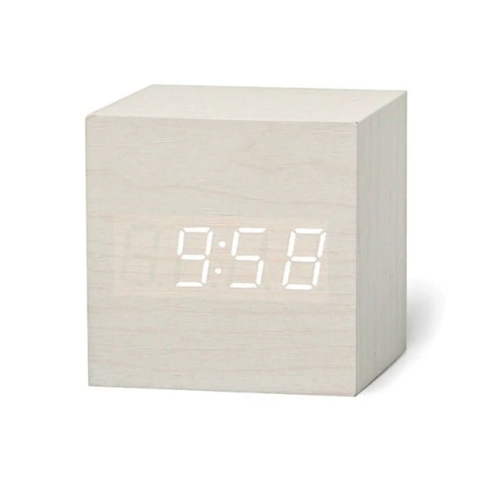 Minimalist LED Alarm Clock Displaying Time, Date, and Temperature