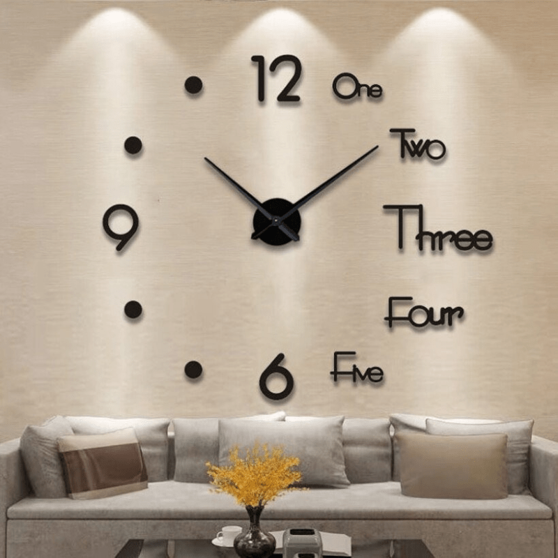 Modern 3D Acrylic Wall Clock for Quiet Interiors