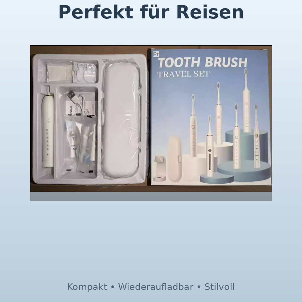 Electric Toothbrush with 6 Cleaning Modes, Rechargeable via USB