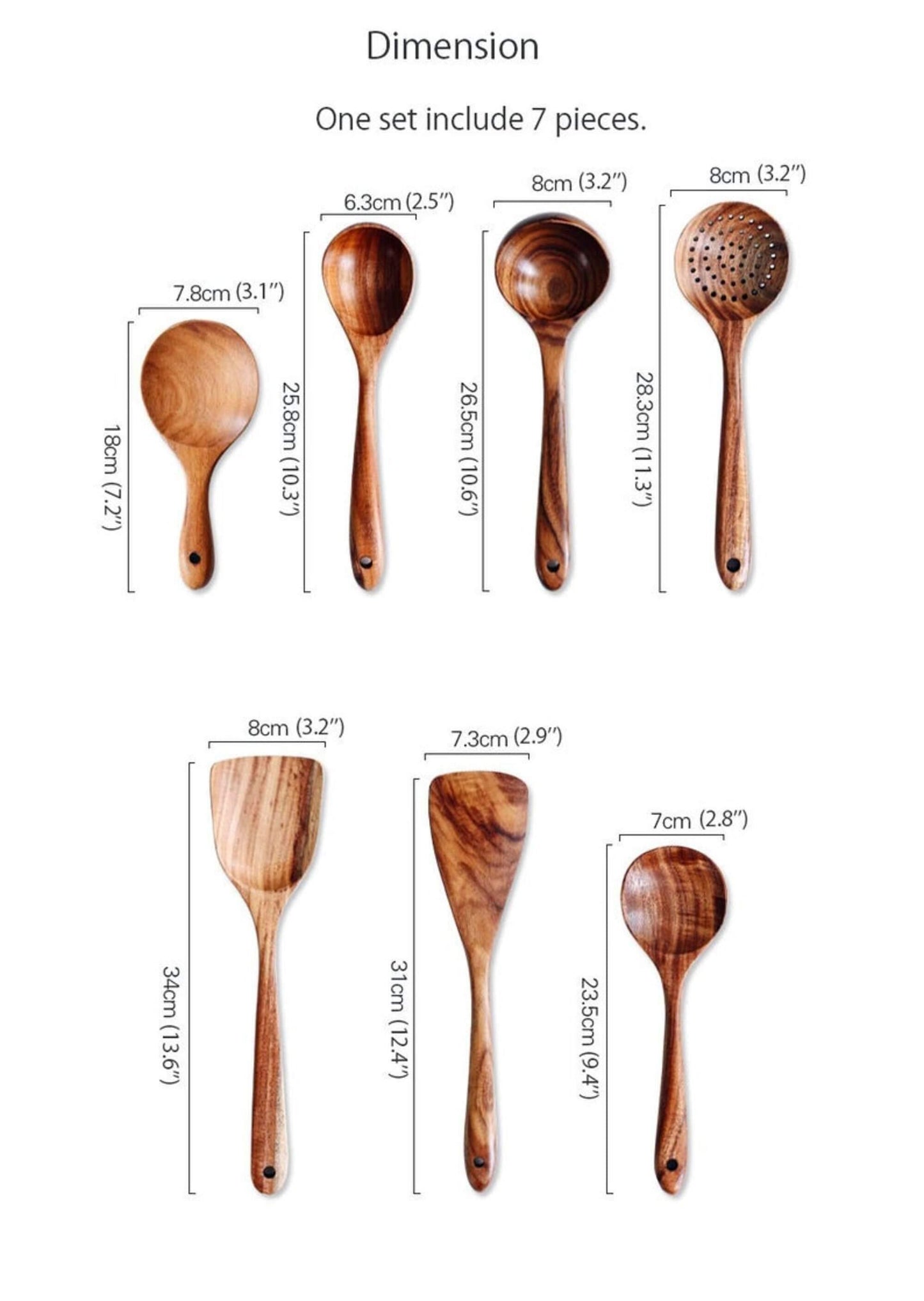 TeakTouch - Wooden Cooking Utensil Set