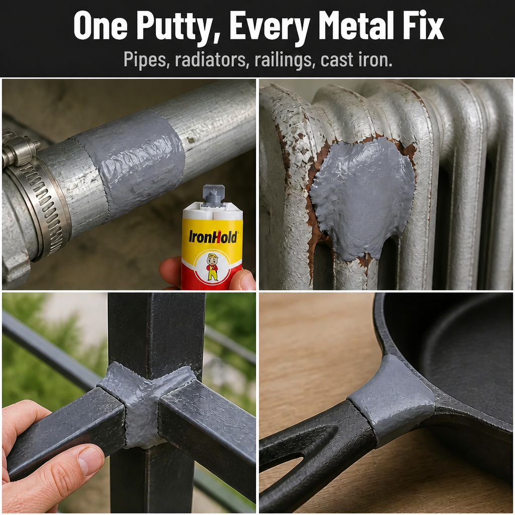 IronHold™ — Patch Cracks, Holes & Snapped Metal Without Calling a Plumber