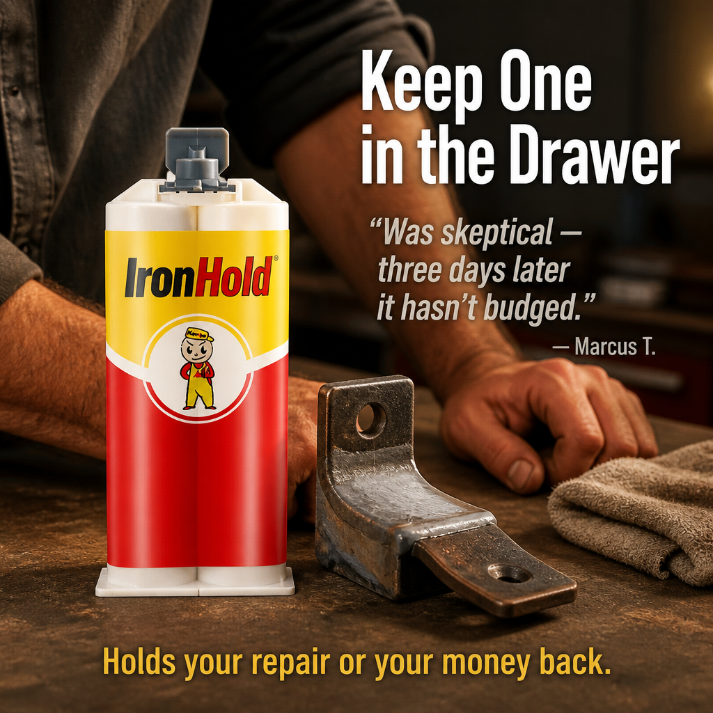 IronHold™ — Patch Cracks, Holes & Snapped Metal Without Calling a Plumber