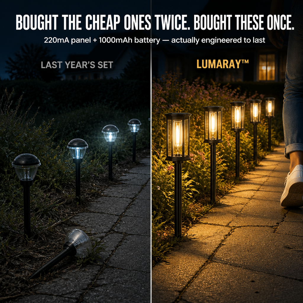 LumaRay™ — Light Your Garden Path for 12 Full Hours on One Day's Charge
