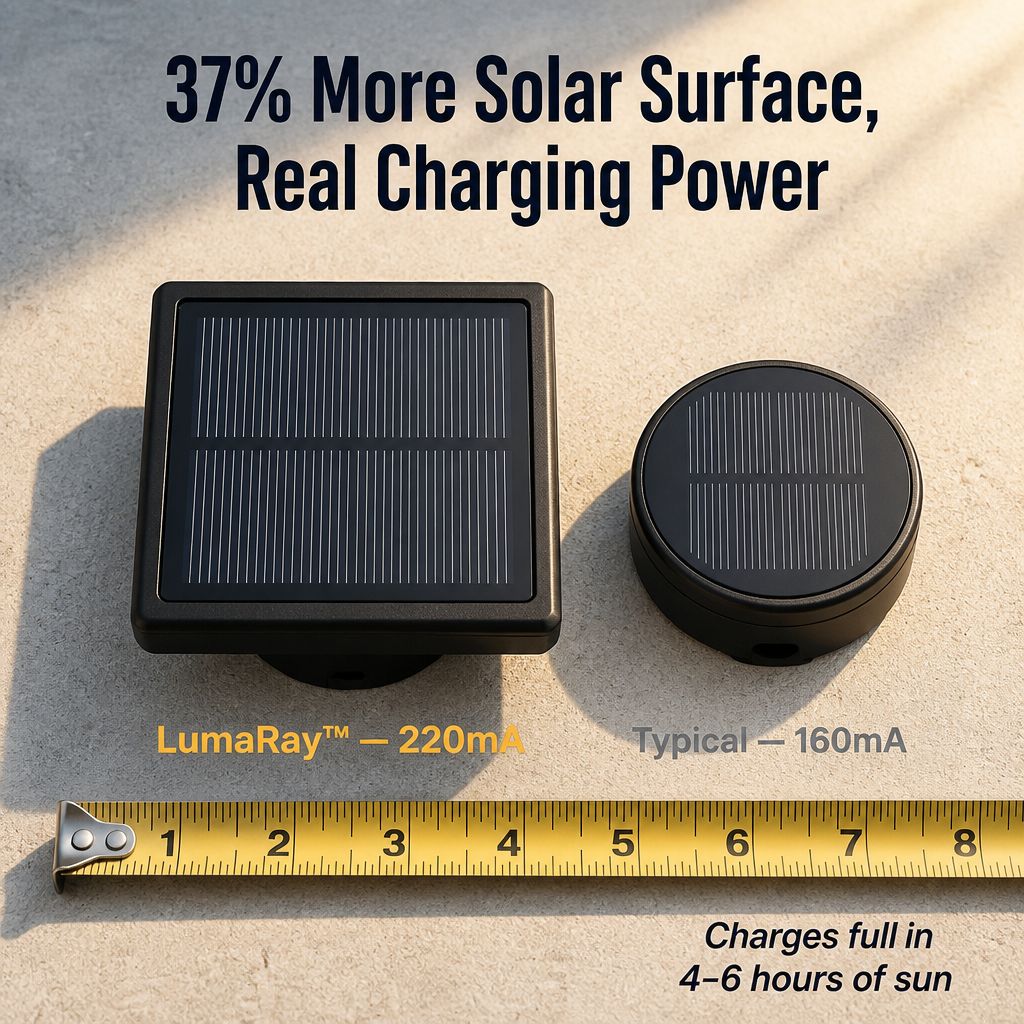 LumaRay™ — Light Your Garden Path for 12 Full Hours on One Day's Charge