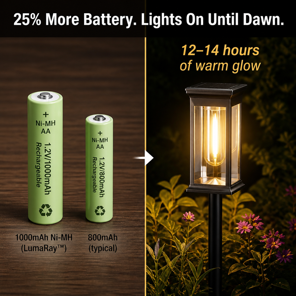 LumaRay™ — Light Your Garden Path for 12 Full Hours on One Day's Charge