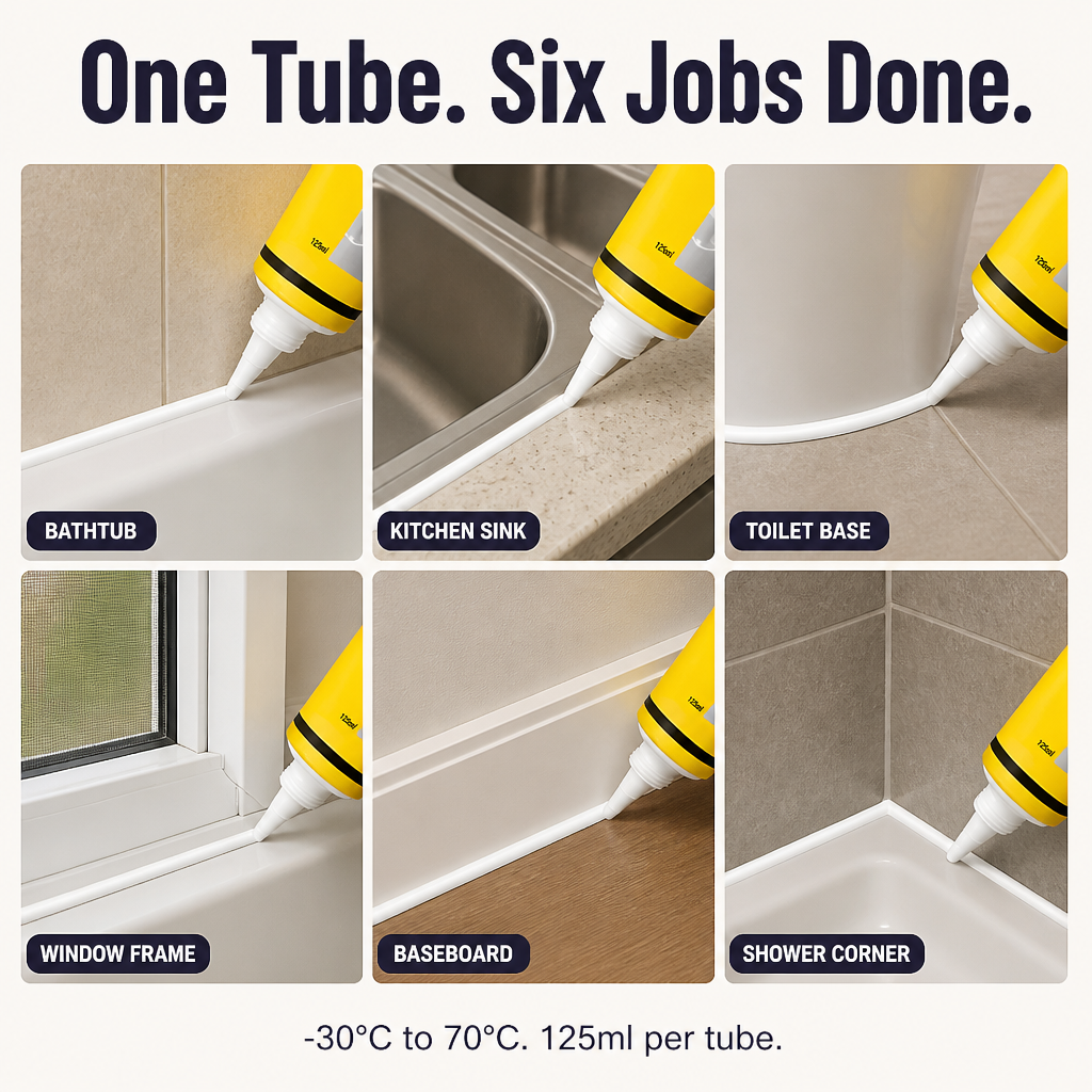 AquaShield™ — Reseal Bathroom and Kitchen Edges Without a Caulk Gun
