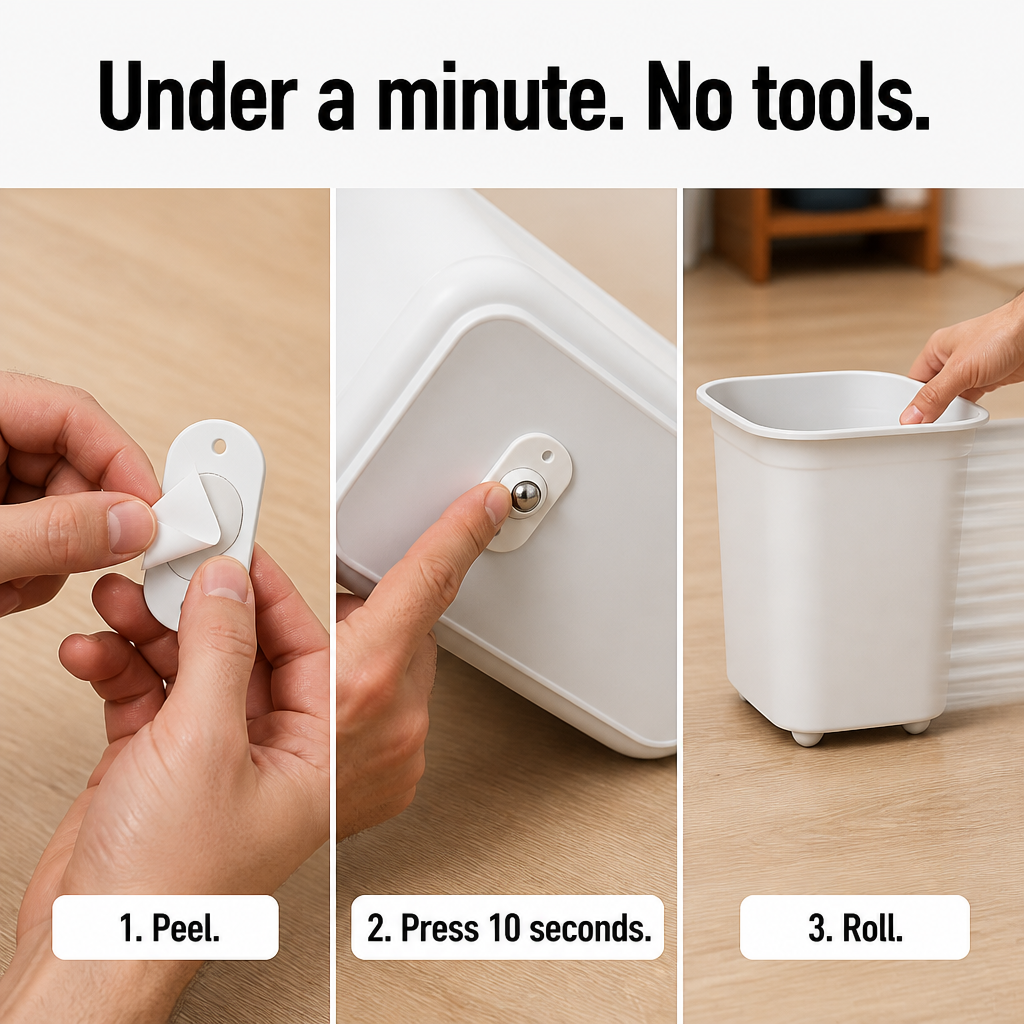 GlideSphere™ — Roll Trash Cans, Litter Boxes & Storage Bins With One Push