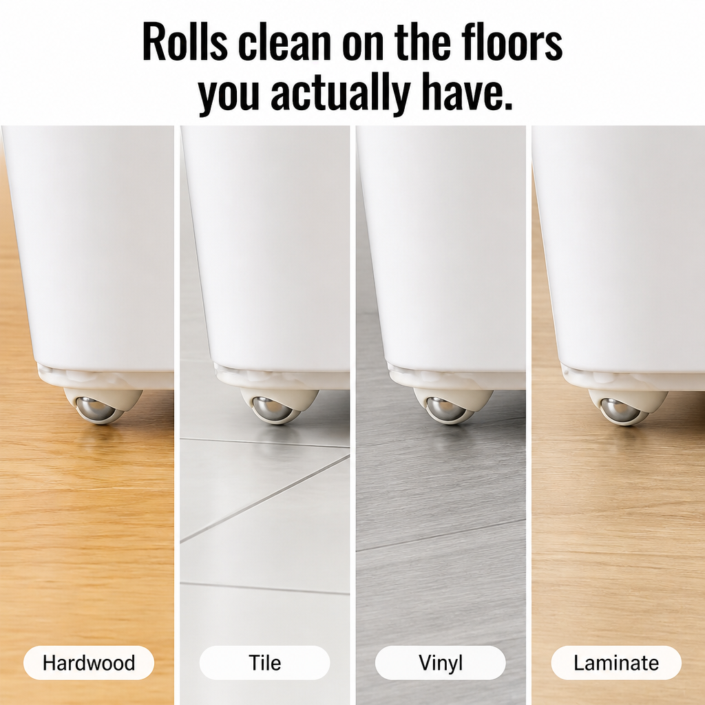 GlideSphere™ — Roll Trash Cans, Litter Boxes & Storage Bins With One Push