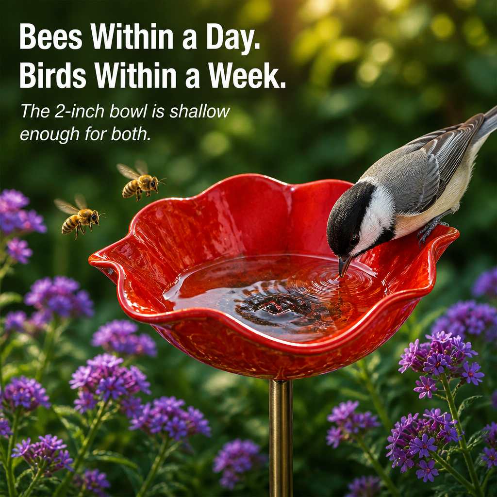 LiveFlare™ — Stake One Hand-Glazed Bloom Birds and Bees Show Up For