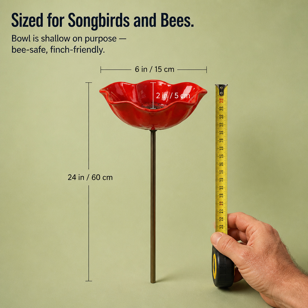 LiveFlare™ — Stake One Hand-Glazed Bloom Birds and Bees Show Up For