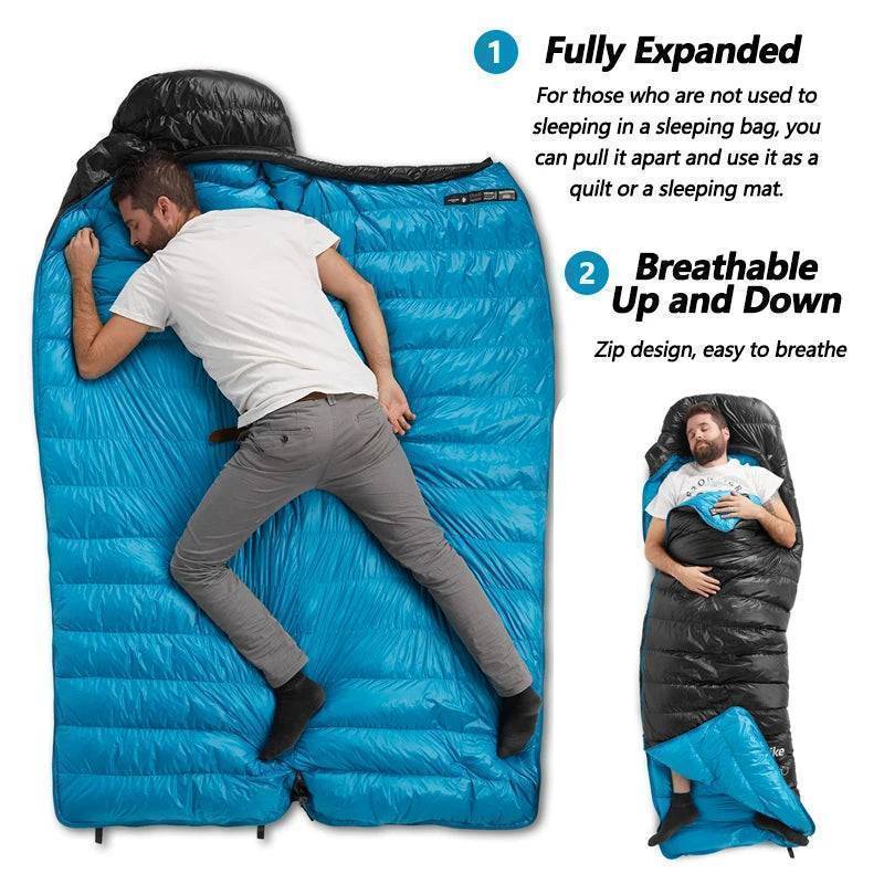 Lightweight Duck Down Sleeping Bag for Winter Camping