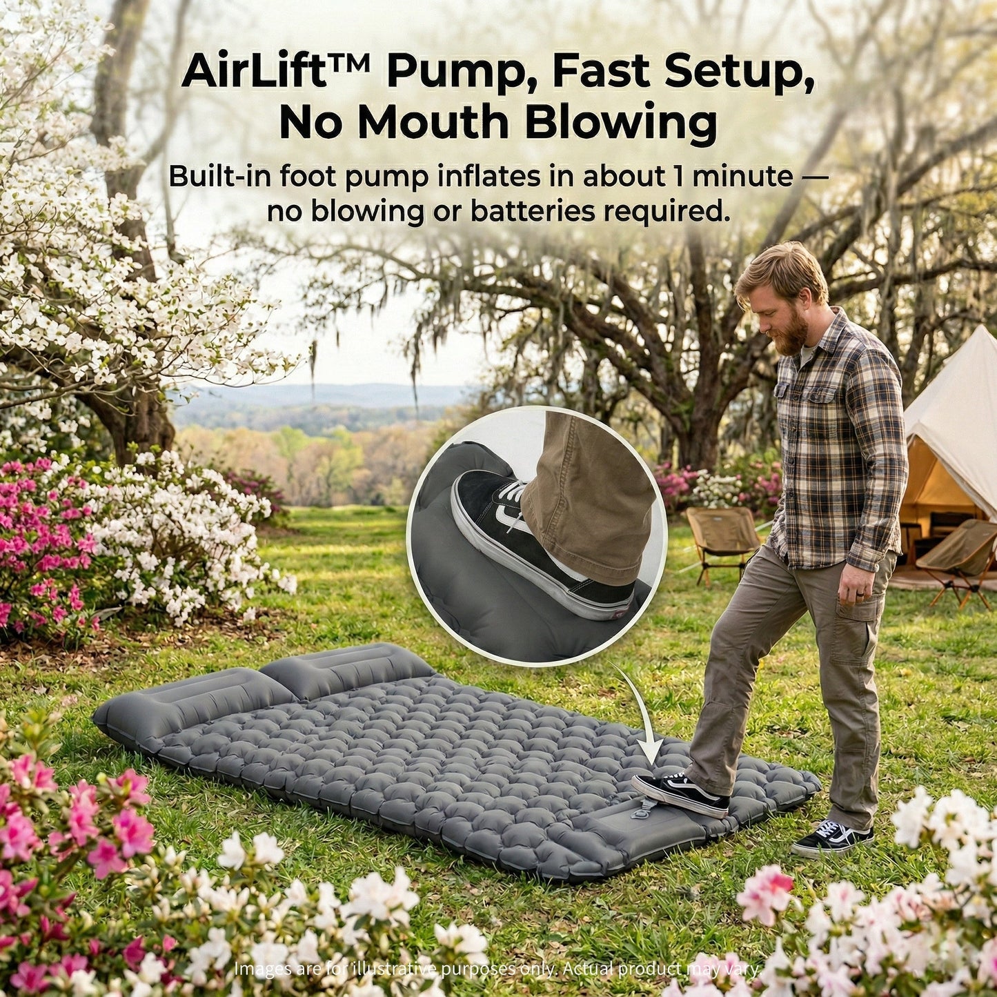 Lightweight Air Mattress for Camping - Quick Inflate Design