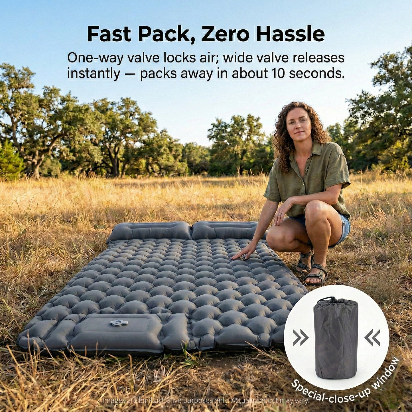 Lightweight Air Mattress for Camping - Quick Inflate Design
