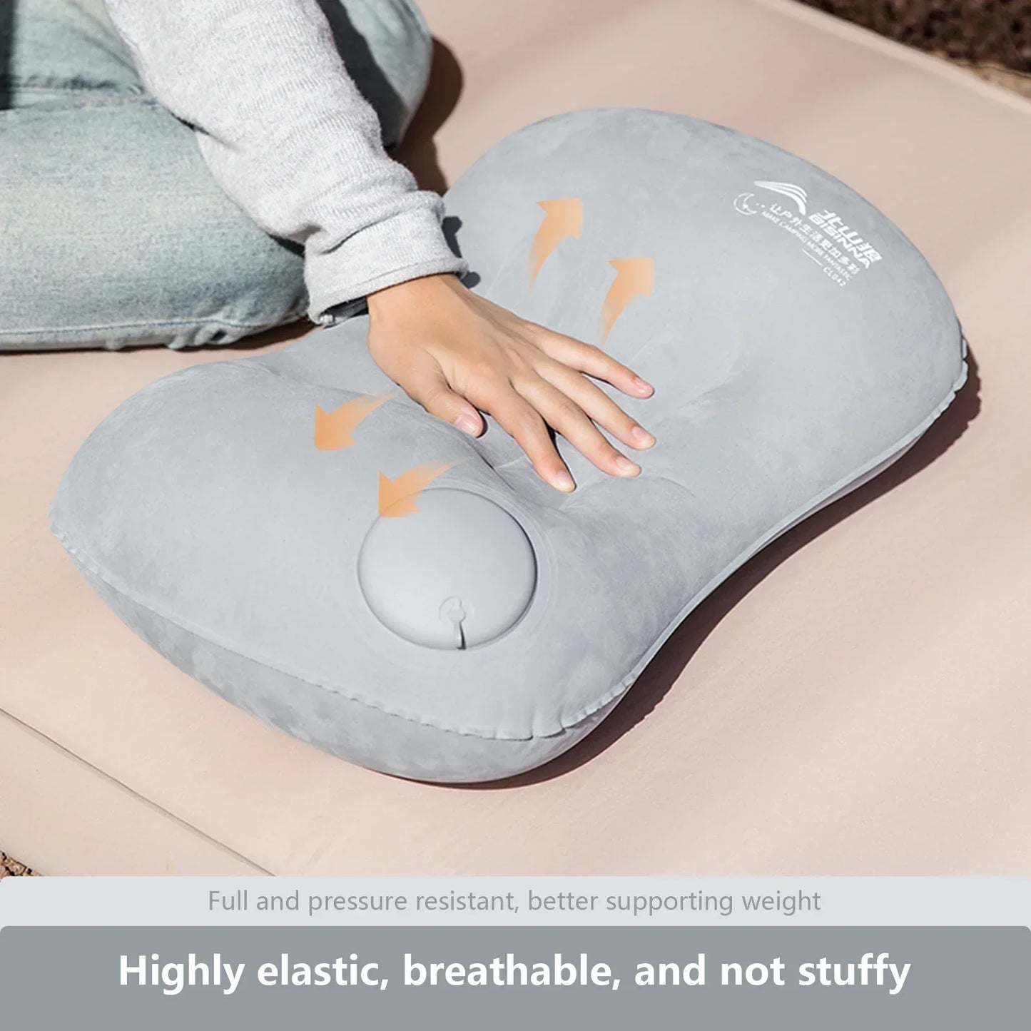 Inflatable Camping Pillow with Integrated Pump – Lightweight Design