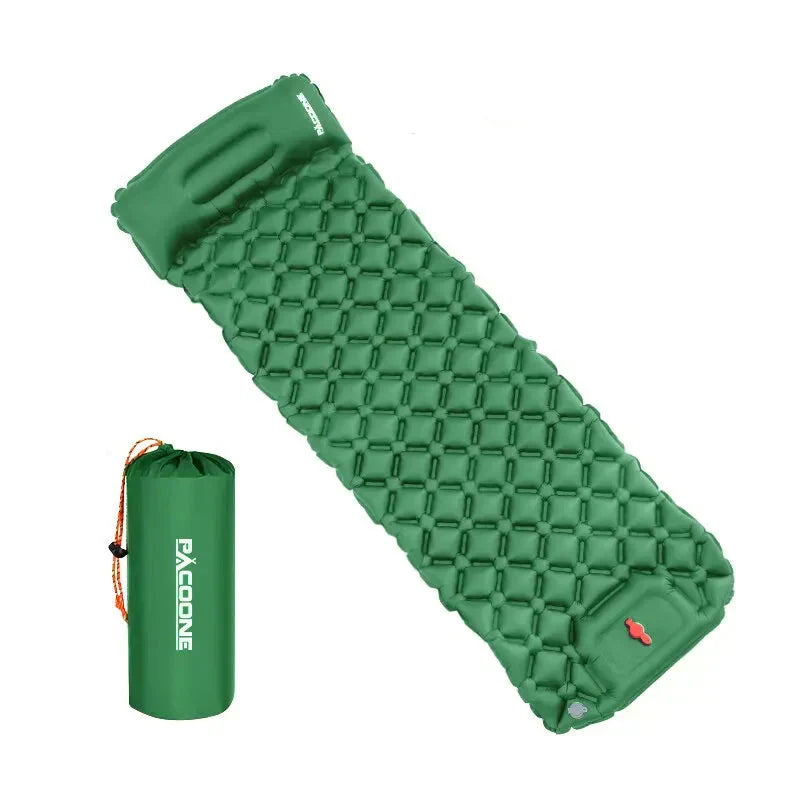 Inflatable Camping Sleeping Pad with Integrated Pump - Ultralight Design
