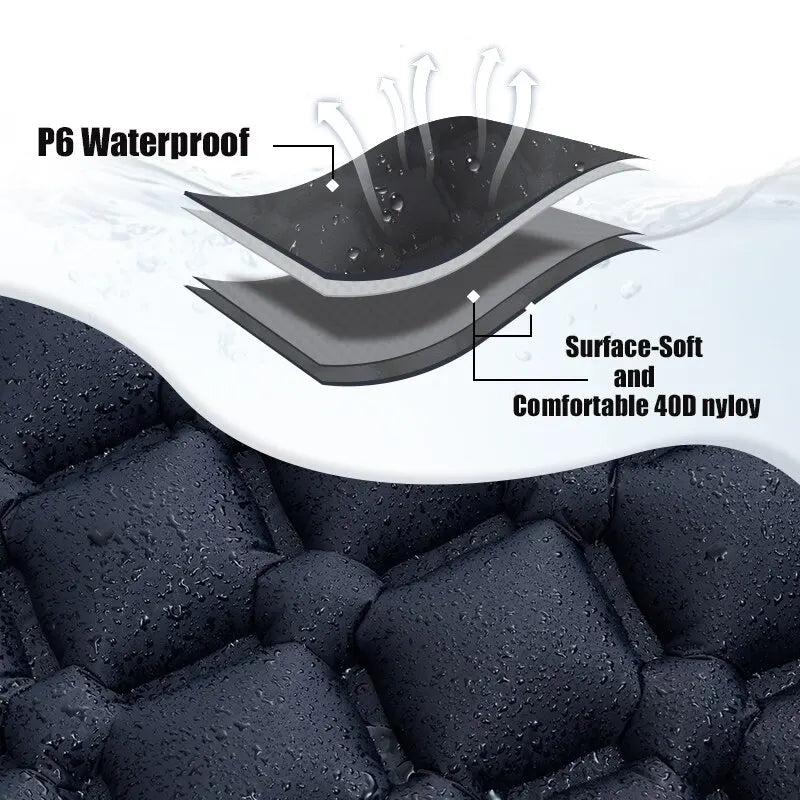 Inflatable Camping Sleeping Pad with Integrated Pump - Ultralight Design