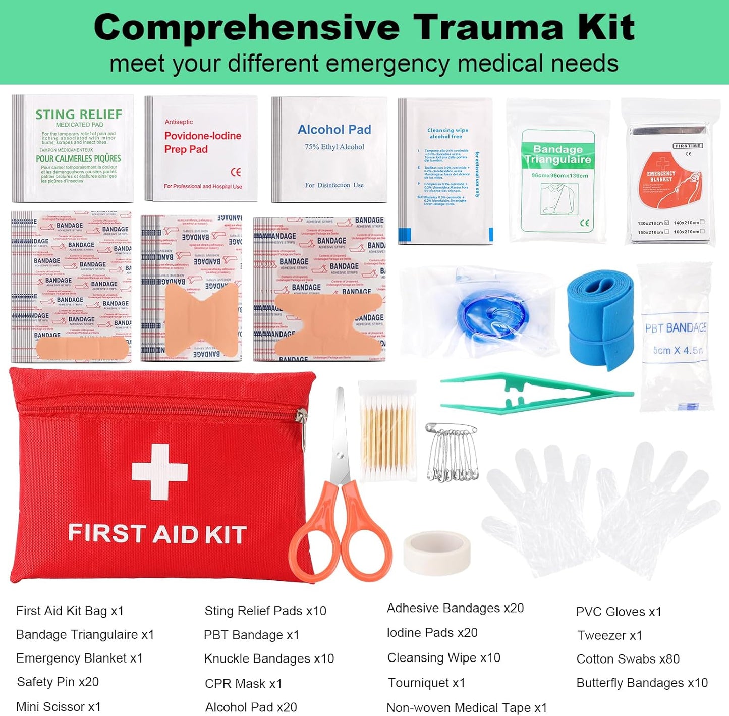 First Aid Kit IFAK for Tactical Survival – 256 Pieces
