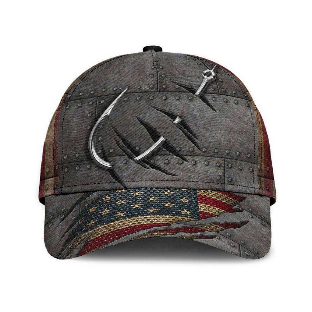 Cap with 3D Fish Hook Design for Hunting Enthusiasts