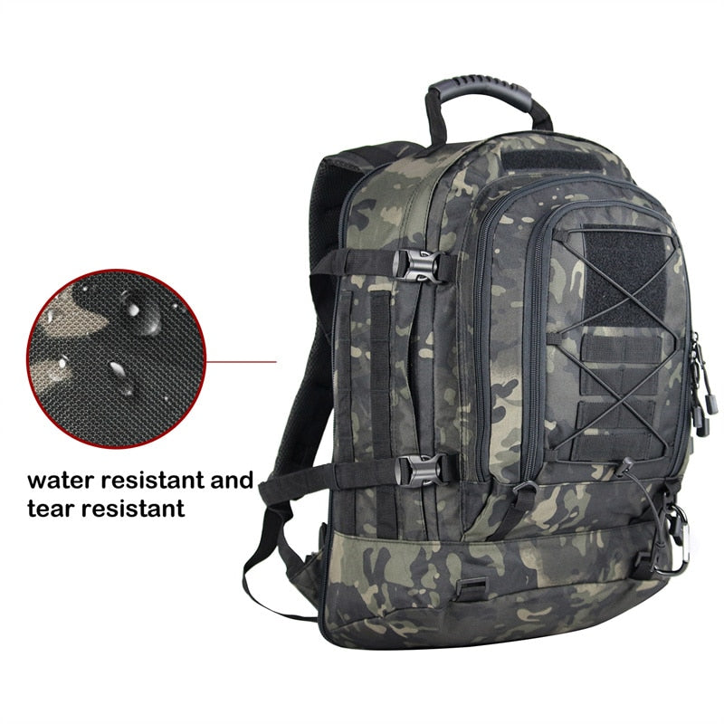 Expandable 60L Tactical Backpack for Outdoor Adventures