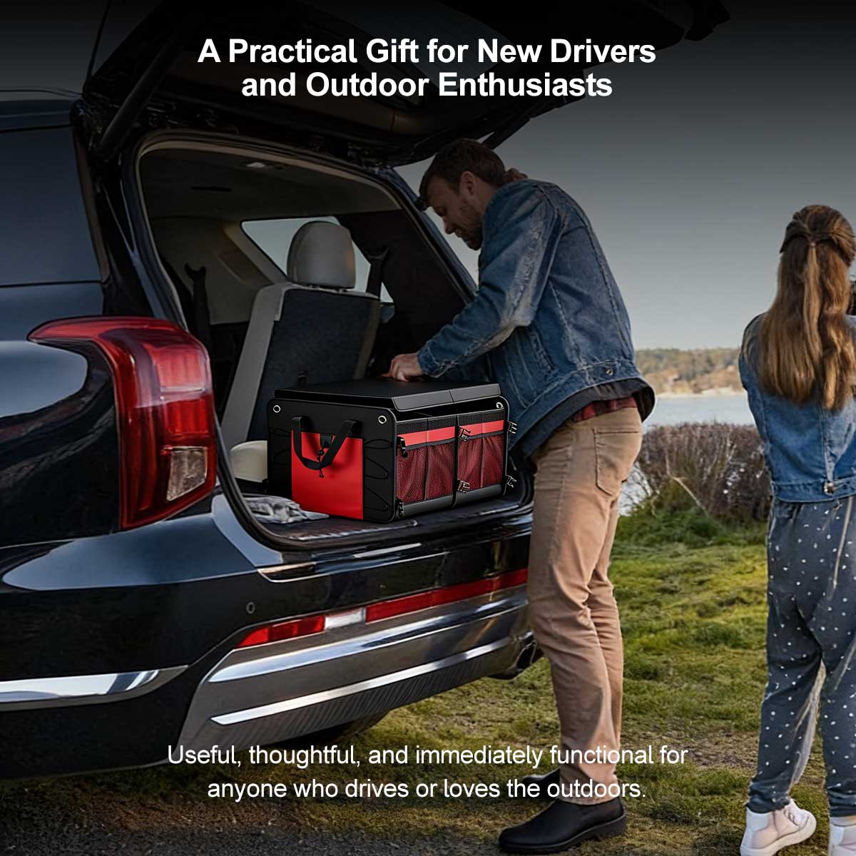 Collapsible 60L Vehicle Cargo Storage Organizer
