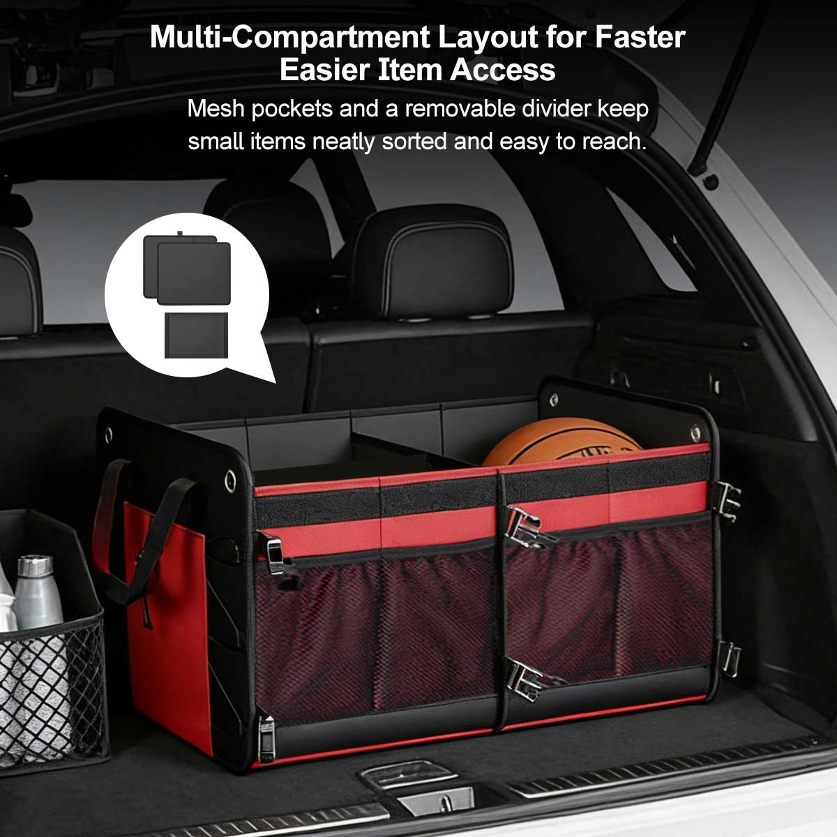 Collapsible 60L Vehicle Cargo Storage Organizer