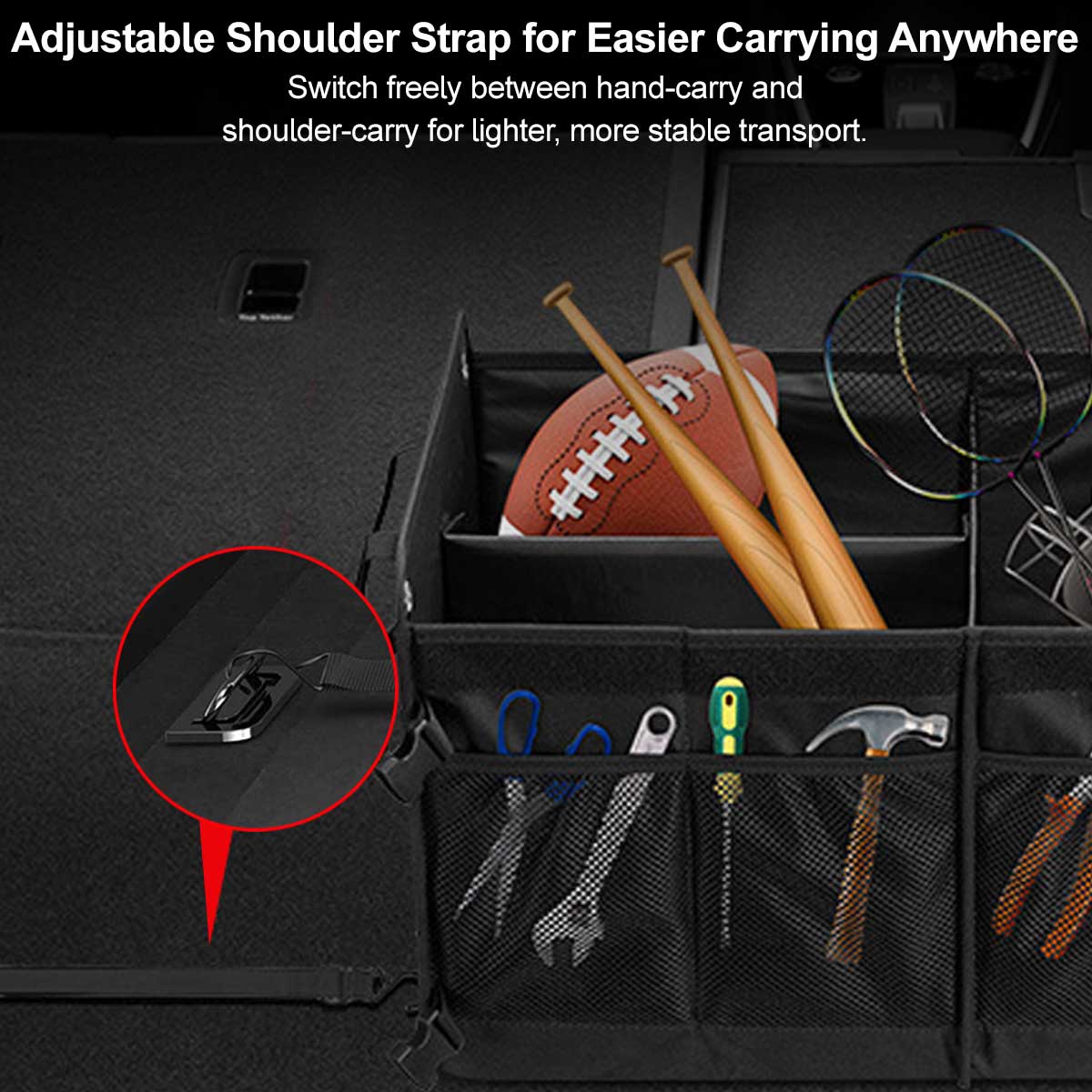 Collapsible 60L Vehicle Cargo Storage Organizer