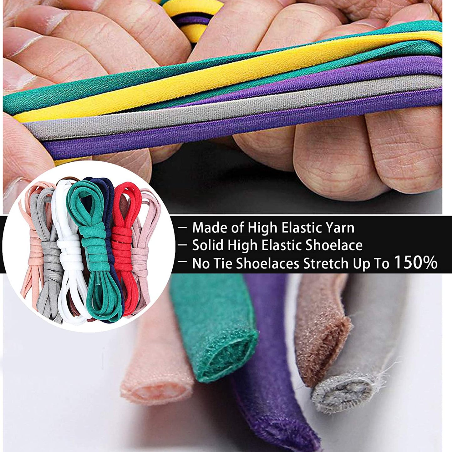 No-Tie Elastic Shoelaces for Children and Adults