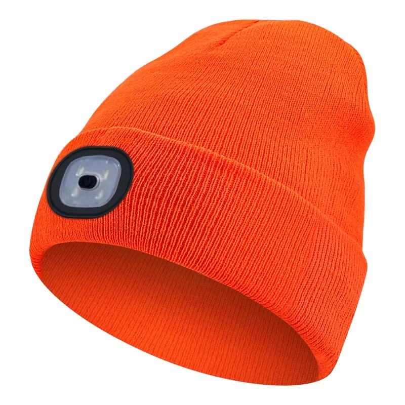 LED Beanie Hat with USB Rechargeable Light for Outdoor Use