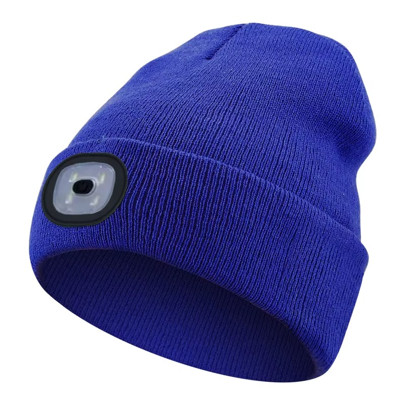 LED Beanie Hat with USB Rechargeable Light for Outdoor Use