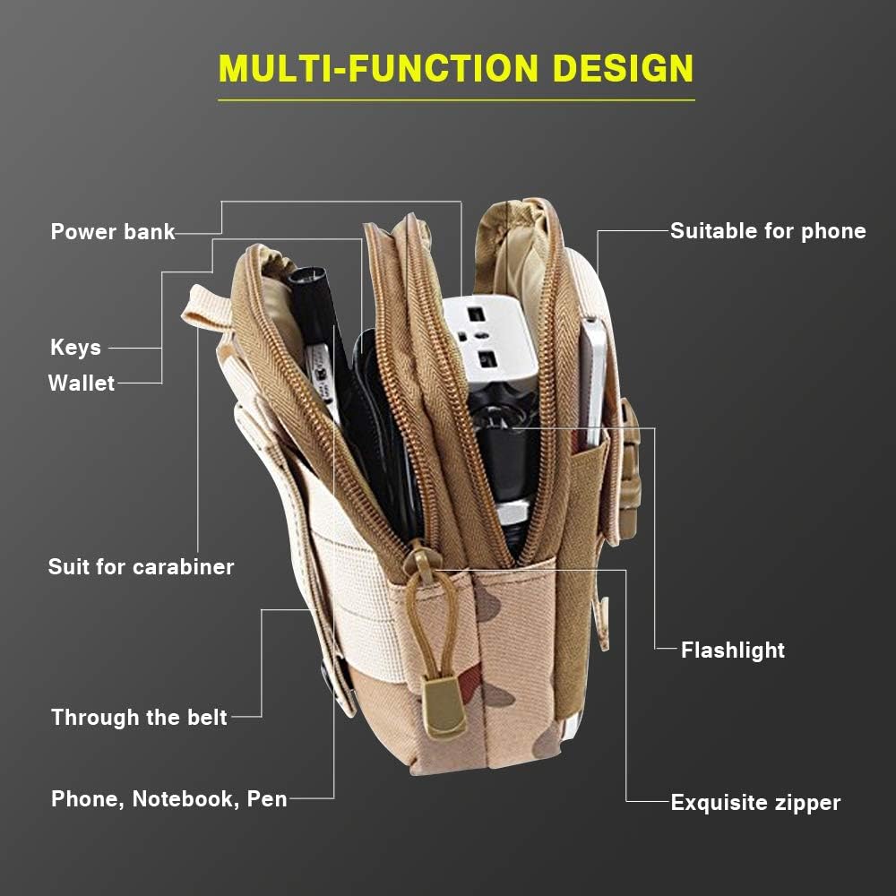 Military Utility Bag - EDC Belt Pouch with MOLLE System