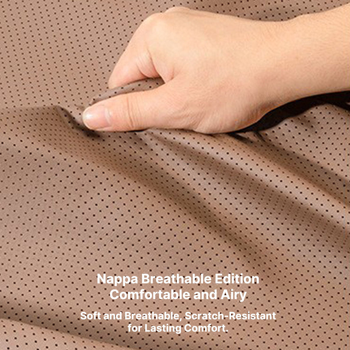 Complete Set of Breathable Leather Car Seat Covers in Napa Style